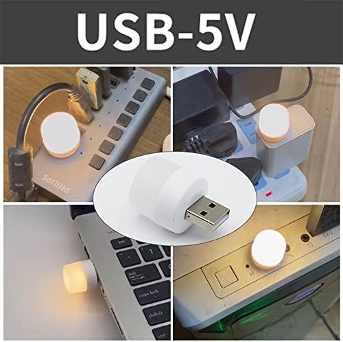USB svetla noću, Mini LED sijalica, bez svetlosnog senzora, Plug-in, toplo bela, kompaktna, idealna za spavaću