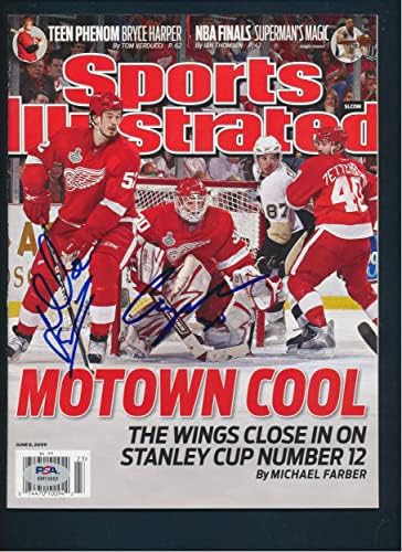 Jonathan Ericsson & Chris Osgood potpisan Magazin autogram PSA / DNK AM13053-autogramom NHL časopisi