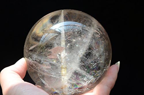 Real Tibet Himalayan Visoka nadmorska visina Clear Manifestter Crystal Kvarcna lopta sfera Orb Duga 3,5