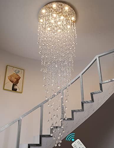 H110 '' Moderni luster za lakiranje kristalnog lanca za stepenište visokog plafona, vrata, kristalni ukrasi
