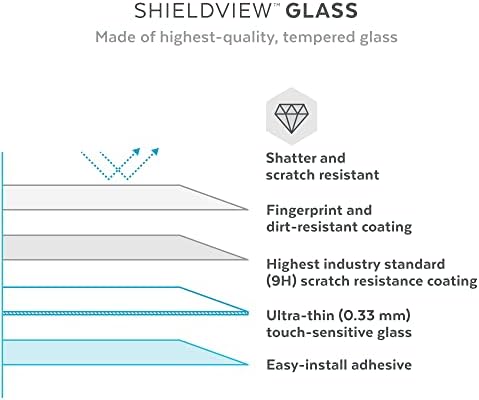 Speck proizvodi Shieldview staklo za zaštitu ekrana odgovara iPhoneu 14 Pro, 6.1 Model, jasan