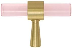 LC LICTOP CLEAR akrilni ružičasti i zlatni ormar za hardverske ladice Povlači ručak Jednostruka rupa T Bar