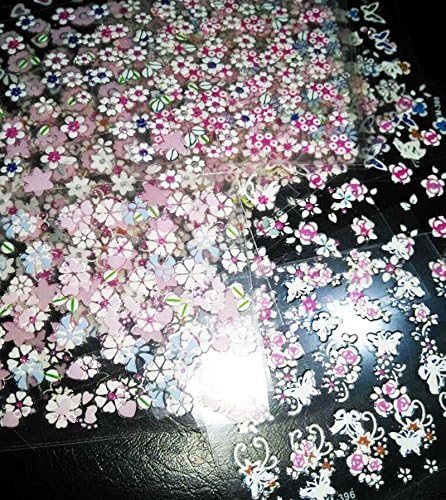 Naljepnice za nokte od 30 listova 3D naljepnice za ljepotu naljepnice za nokte ružičasto/bijelo cvijeće dizajn umjetničke čari ukrasi za manikuru