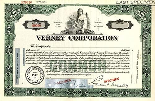 Verney Corporation-Certifikat Zaliha