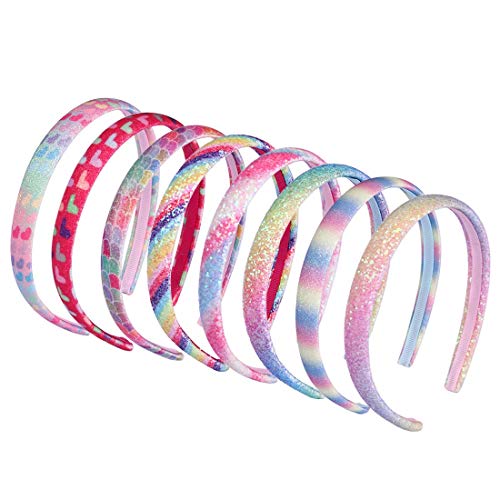 Rainbow Headbands 8 Kom Sweet Hairband Djeca Head Bands Za Djevojčice Sequin Printed Heart Mermaid Headband