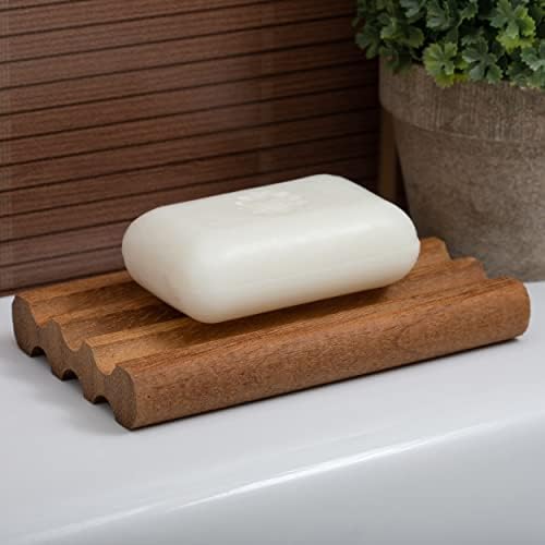 Kedi Iroko Drvo sapun, drveni držač sapuna, ladica i čuvar za tuš, kupatilo i kuhinju - sapuna za sapun