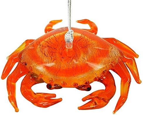 Dynasty Gallery Glassdelights Crveni Crab Glass Ukras Za Božićnu Jelku Morski Život Dekoracija Životinja