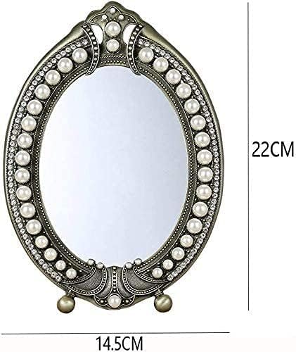 Ogledalo za šminkanje, metalno stolno jednostrano ogledalo za ispraznost u evropskom stilu HD Kozmetičko