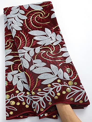 Baršunasta čipkasta tkanina Afrička čipkasta tkanina sa šljokicama Francuska Nigerijska čipkasta tkanina