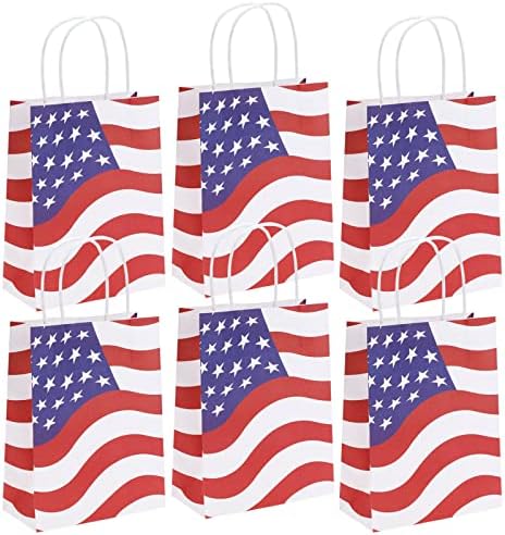 HOWA 12 komada 4. srpnja, američka zastava Crvene bijele plave tretiraju torbe za zabavu za zabavu, dnevne