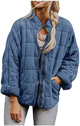 Qfvzhy ženski kaputi stoji ovratnik pamučni jaknu labavi džep dugi rukav kaput slatke zimske odjeće