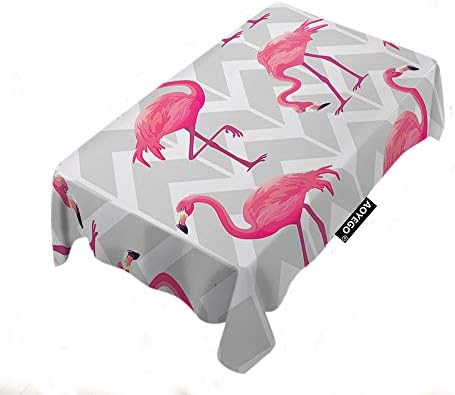 Aoyego Flamingo i stolne krpe od palminog lista pravougaonik tropska elegantna ružičasta ptica romantični