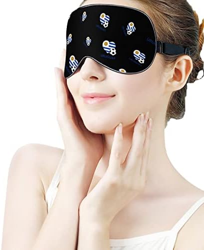 Love Urugvaj Soccer Maska za spavanje Soft Eye maska ​​Prekrijte efektivno sjenilo za sjenčanje sa elastičnim