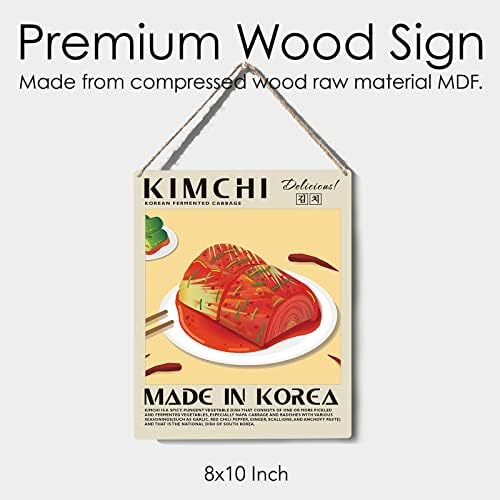 Smiješna kuhinja DECOR DECOR KIM CHI Drveni znak Zidne ploče Viseće izložbu hrane Ispiši umjetnička djela