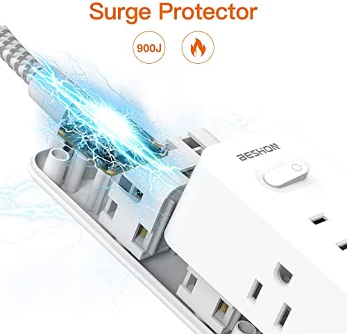 Power Strip zaštita od prenapona, Produžni kabl od 5 stopa, 6 utičnica sa 3 USB porta, produžetak utičnice