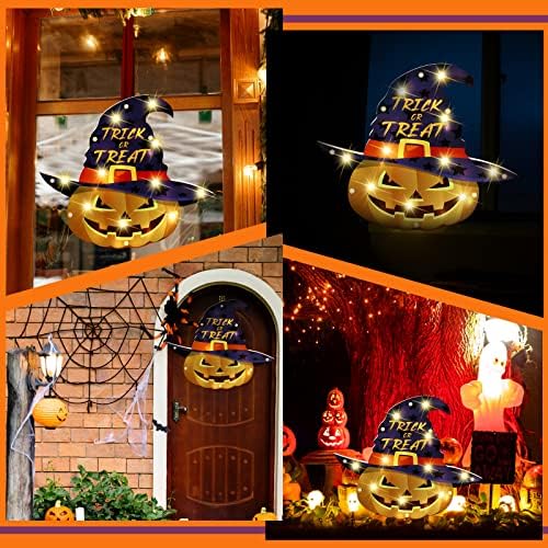 Halloween bundeva silueta prozor silueta Halloween prozor svjetla vještica šešir prozor Decor Trick or Treat