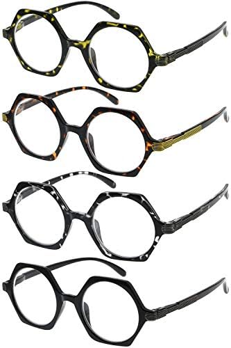 Eyekepper 4 Pakovanje starinskih dizajnerskih naočara za žene čitanje - Retro naočare za čitanje mali čitači