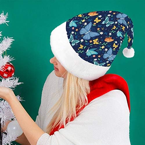 Božić Santa šešir, lijepa leptir Božić Holiday šešir za odrasle, Unisex Comfort Božić kape za Novu godinu