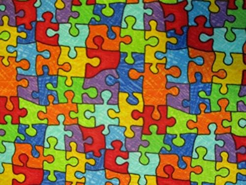 Komadi Puzzle Igre Svijest O Autizmu Ljubičasta Četvrtina Masti Od Pamučne Tkanine