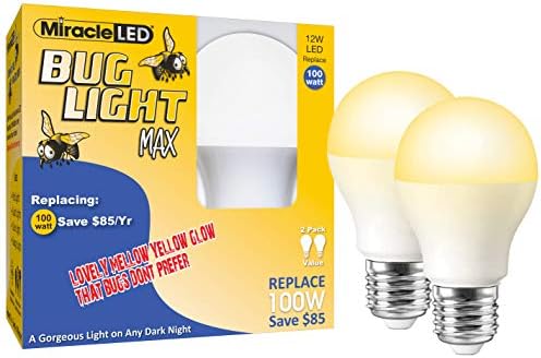 Miracle LED žuto svjetlo za Bug MAX-zamjenjuje vanjsku sijalicu od 100W - A19 za trijem i terasu - 2 pakovanja