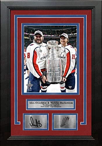 Alex Ovechkin & Nickes Backstrom Washington Capitals 2018 Stanley Cup 8 x 10 Uramljeno hokejsko fotografija