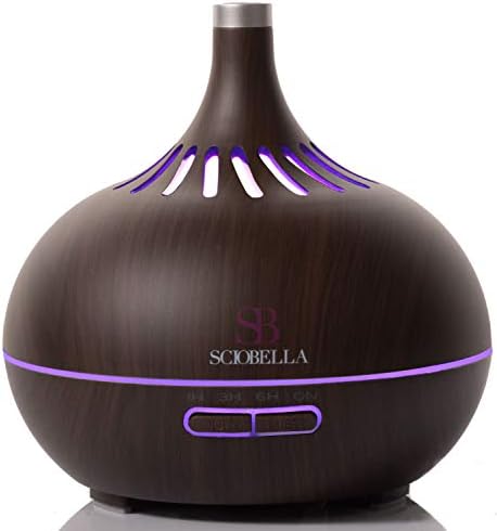 Sciobella Aromaterapija Esencijalni difuzor ulja sa ultrazvučnim talasima, 400ml Cool maglica sa LED lampicama