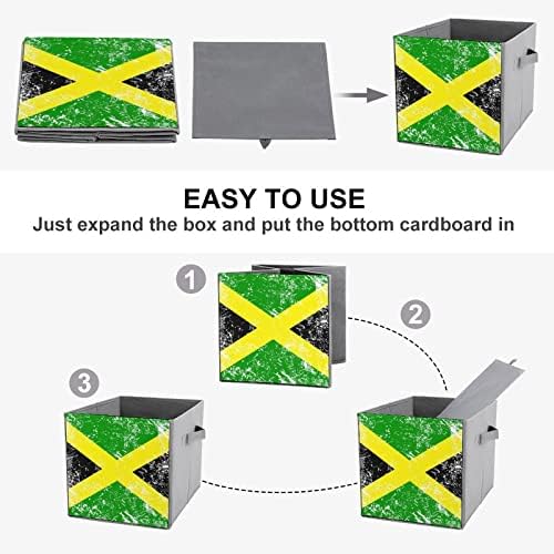 Jamajčana retro zastava Sklopive kante za skladištenje Osnove sklopive kockice za pohranu tkanine Organizator