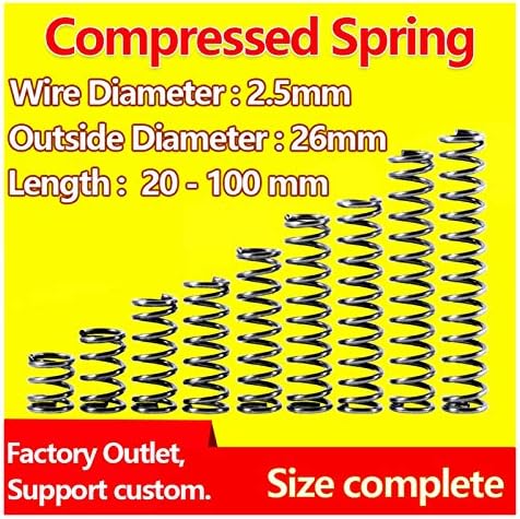 Kompresijska proljetna opruga za kompresiju Adioli Proljetni proljetni prečnik žice 2,5 mm, vanjski promjer
