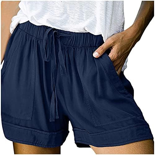 Hlače za žene plus veličine casual labavo povučene kratke hlače Elastična struka Comfy ljetni plažni kratke