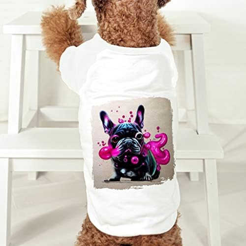 Francuski Buldog Art Dog T-Shirt-Funny Dog Shirt-Cool Dog Clothing