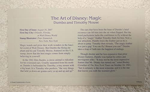Umjetnost Disney: Magic-Dumbo & Timothy Mouse - 22kt Gold Replica pečat/prvi dan Cover plus Info kartica-Poštanski