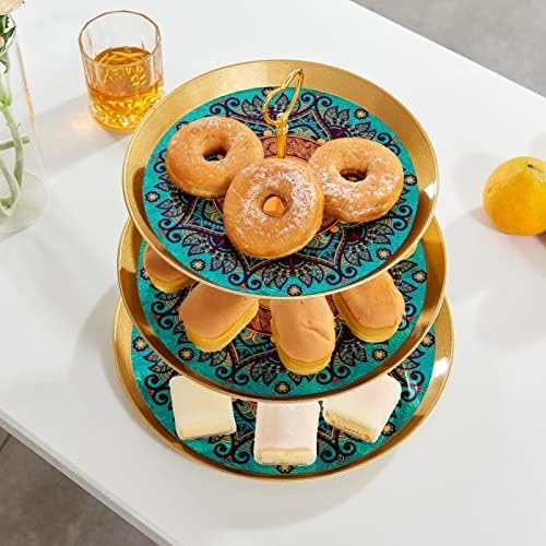 Stalci za torte Set od 3, Henna Mandala torta postolje za prikaz stola Desert Cupcake stalak za vjenčanje