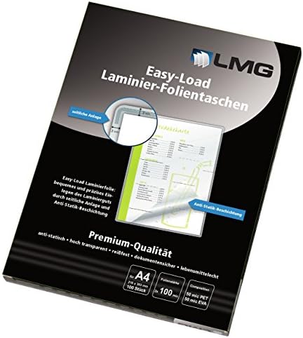 LMG LMGE-A4 - 100 filmovi za laminiranje jednostavan ulaz A4, 216 x 303 mm, 2 x 100 mikrona, 100 komada