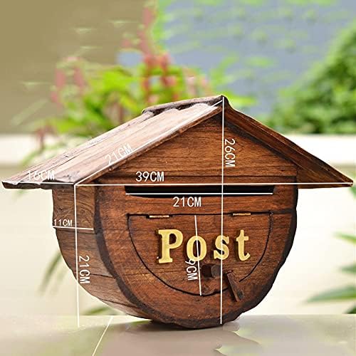 WODMB Čvrsta drvena vila Wooden poštanska sandučića Zidna kišaOporna retro kućna oprema za odlaganje kućišta