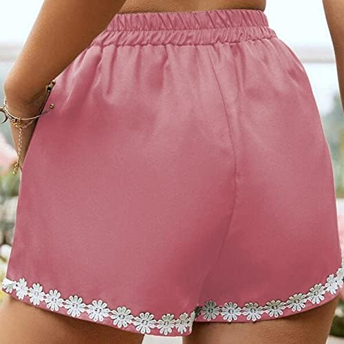 Hoxine Womens Comfy kratke hlače Casual Elastična struka Solidna boja Pant Ljetna plaža Lagane kratke hlače