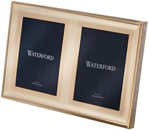 Waterford Lismore Diamond Gold 5 x 7 inčni dvostruki okvir za slike