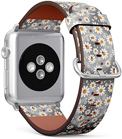 Kompatibilan sa Apple Watch serijom 1,2,3,4 - kožna traka narukvica za narukvicu za narukvicu - Daisy Cvijet