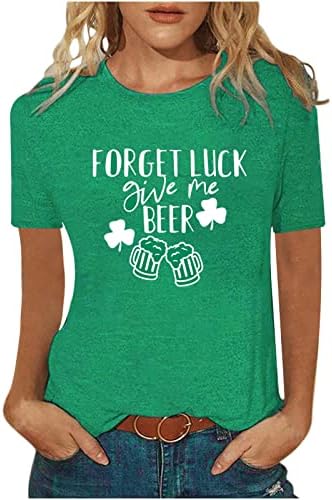 Sretan Dan svetog Patrika smiješan Saint Patrick Irska ženska majica kratkih rukava Lucky Shamrock vrhovi