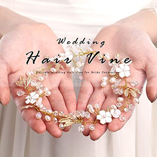 Unicra Bride Wedding Flower Hair Vine Bridal list traka za glavu Pearl Hair Accessories za žene i djevojke