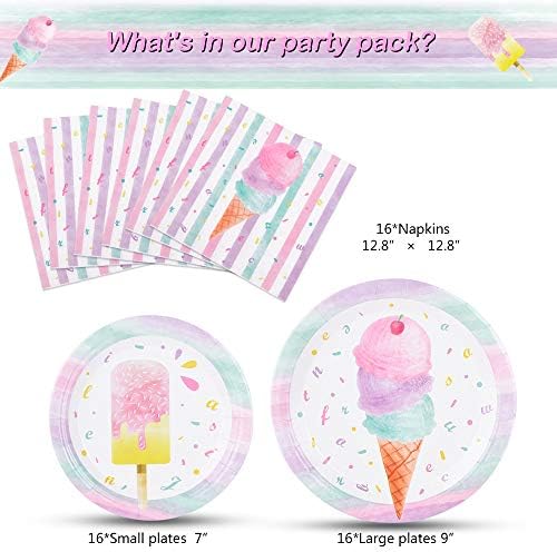 Wernnsai ploče za sladoled i salvete - tematski potrepštine za zabavu za djevojčice za rođendan jednokratni