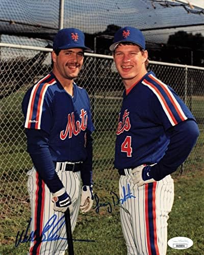 Wally Backman / Lenny Dykstra potpisao je 8x10 Vintage 1980-ih fotografija - autogramirane MLB fotografije