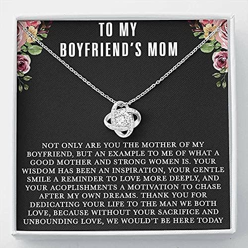 Nakit za poruke - Cvijet do mame mog dečka, za moju dečku mamu, poklon za rođendan, dečko mame ogrlice privjesci