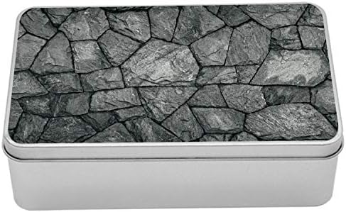Ambesonne siva metalna kutija, kameni zid tekstura image grubi rusty blokovi zastarjela struktura antikne