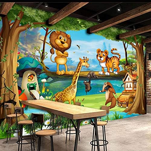 HGFHGD 3D Mural Dječje sobe Soba za spavaću sobu Divno crtane šumske pozadine Slika Zidni ukras Dječje pozadine