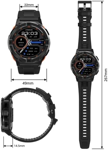 Carbinox X-Ranger Smart Watch Rogged Fitness Tracker IP69K Vodootporan Kompatibilan s Android i iOS telefonom