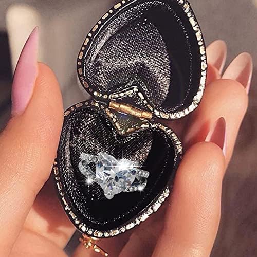 2023 Novi umetnuti dijamantni prsten u obliku slova srca Modni europski i ženski prsten klasični temperament
