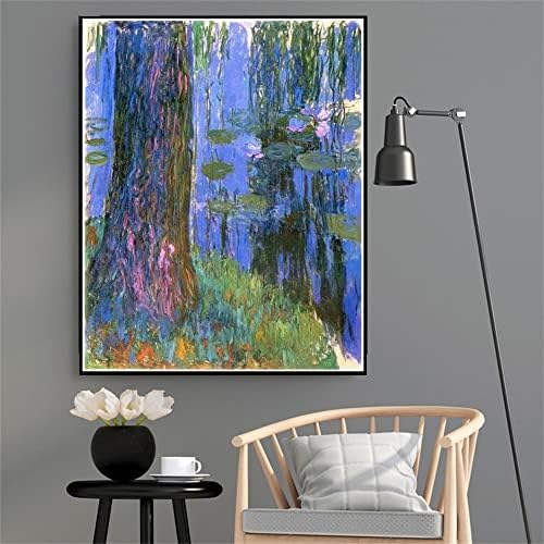 Slika u ribnjaku Plačljive vrbe i lokvanja Claude Monet DIY kompleti za dijamantske slike za odrasle, 5D