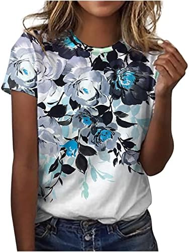 Hrumske košulje za juniore Ljeto Jesen kratki rukav Crewneck Grafički labavi fit bluze Thirts Teen Girls