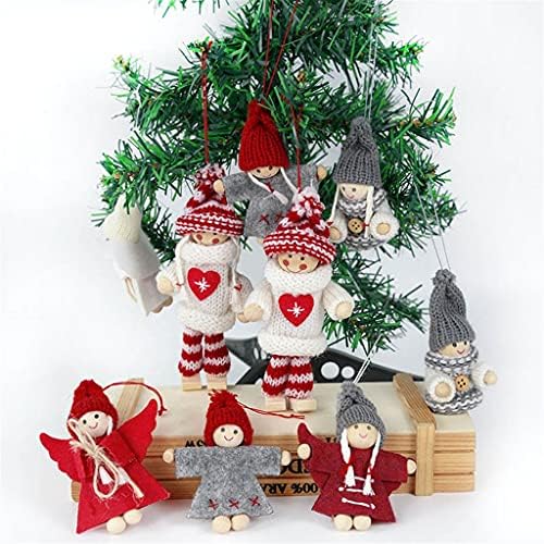 UXZDX CUJUX 2kom Božić lutke pletene filc tkanine božićno drvo viseća lutka privjesak sretan ukras igračka