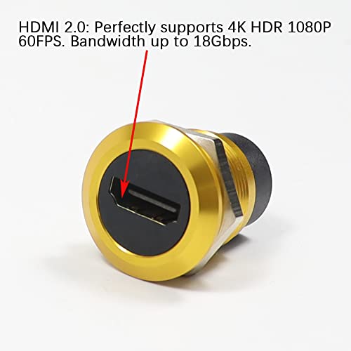 Najbolji 5kom HDMI 2.0 konektor za montiranje na Panel, kućište od legure aluminijuma 4K 30Hz žensko za